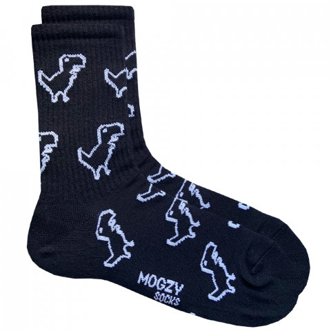 Носки Mogzy Белый Динозавр черные 36-40